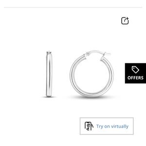 Kay Jewelers Elegant Silver Hoop Earrings